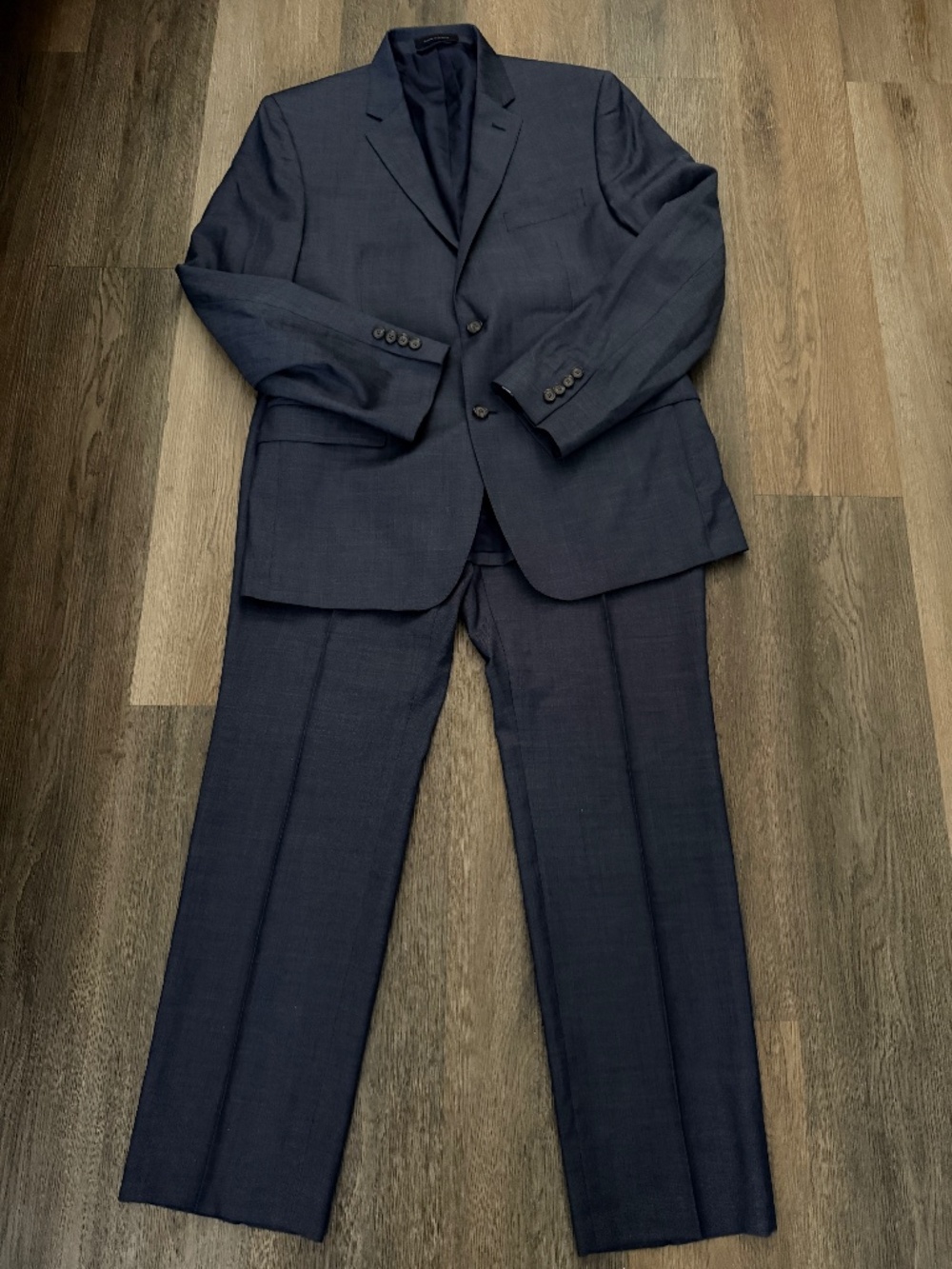 LAUREN Ralph Lauren Slim Fit Black Label 100% Wool Blue Suit 44R Business Career